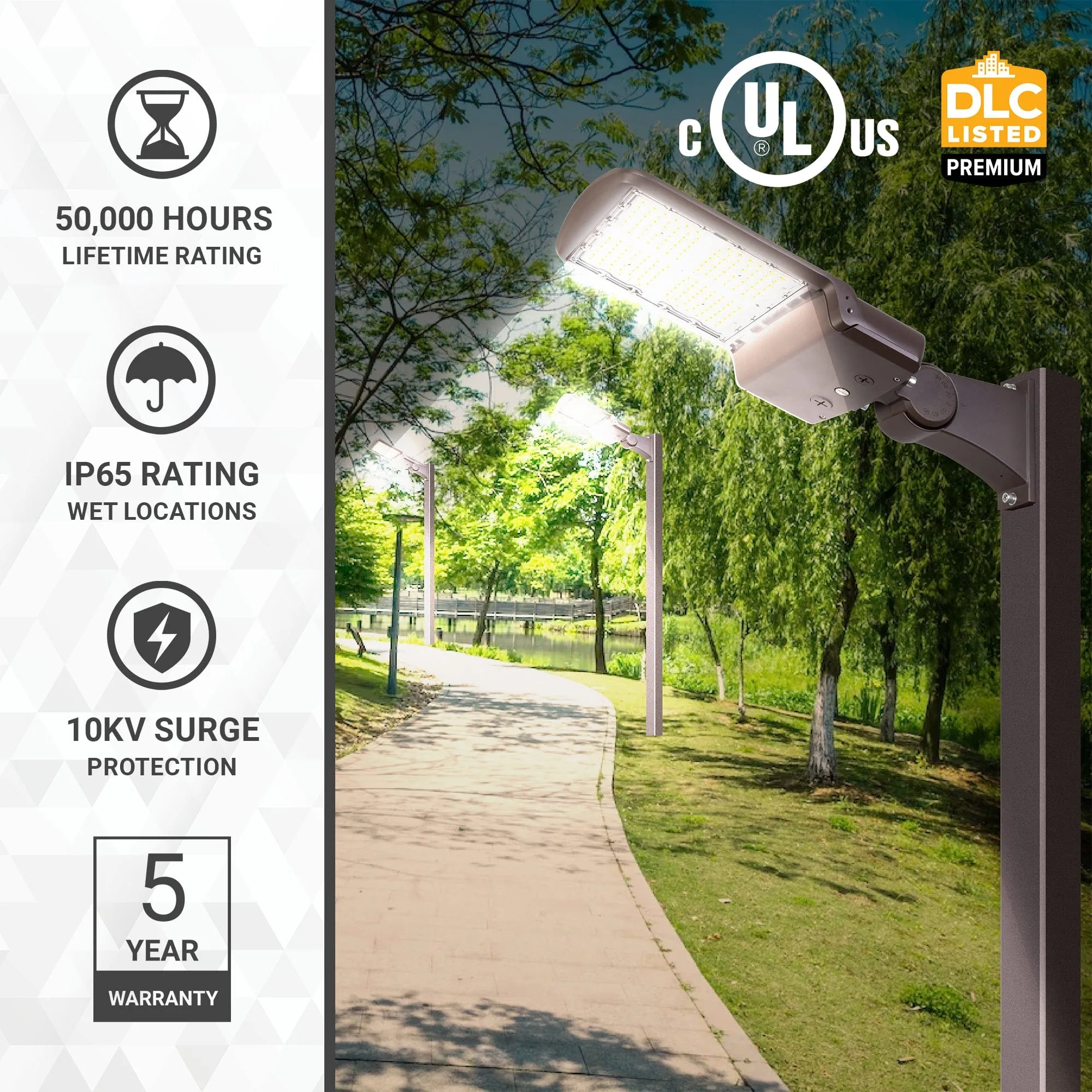 150W/120W/80W LED Area Light With Direct Mount - 3K/4K/5K CCT - 277-480VAC