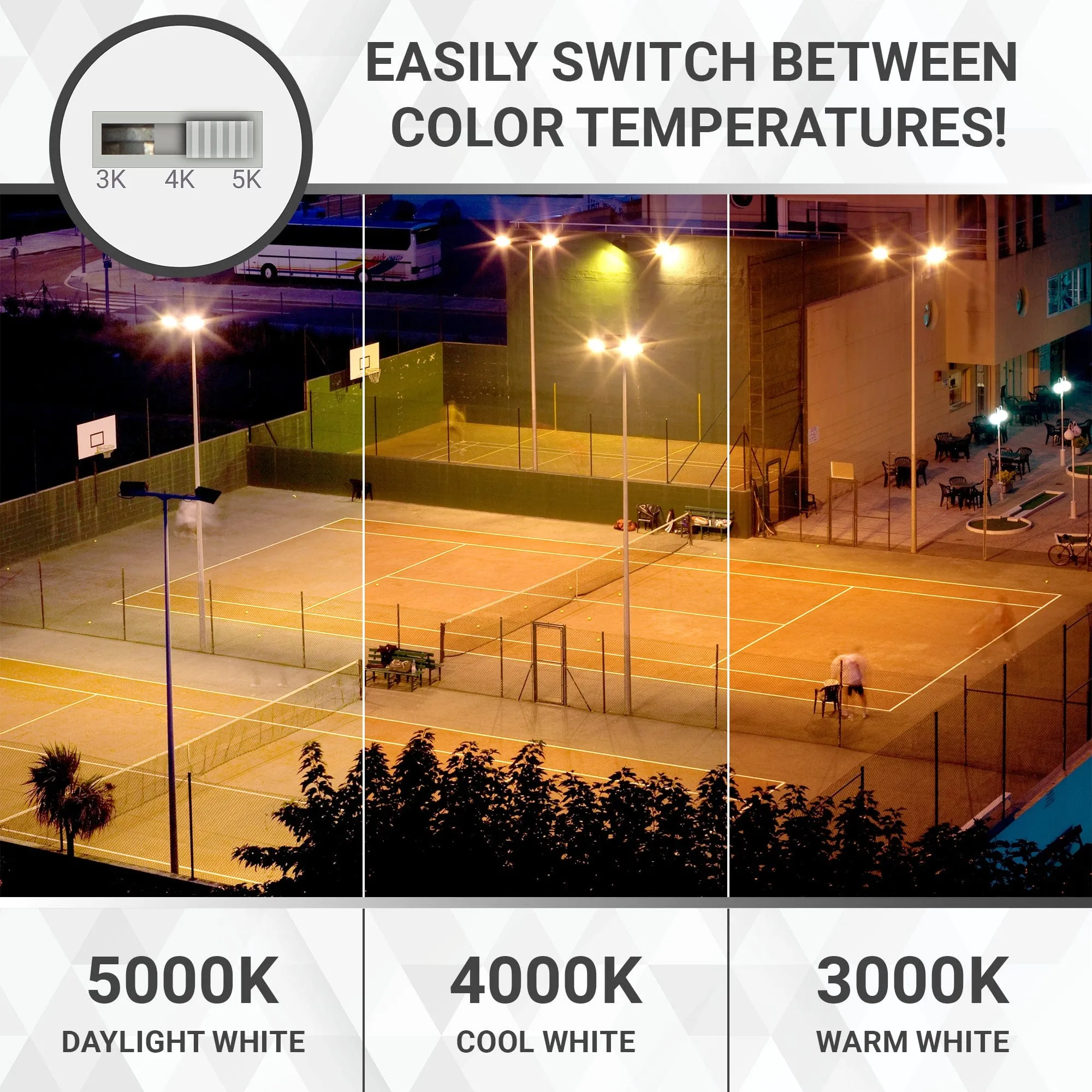 150W/120W/80W LED Area Light With Direct Mount - 3K/4K/5K CCT - 277-480VAC