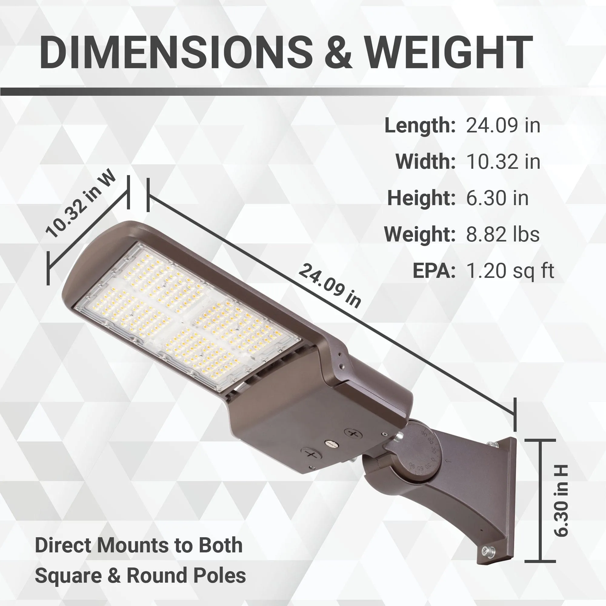 150W/120W/80W LED Area Light With Direct Mount - 3K/4K/5K CCT - 277-480VAC