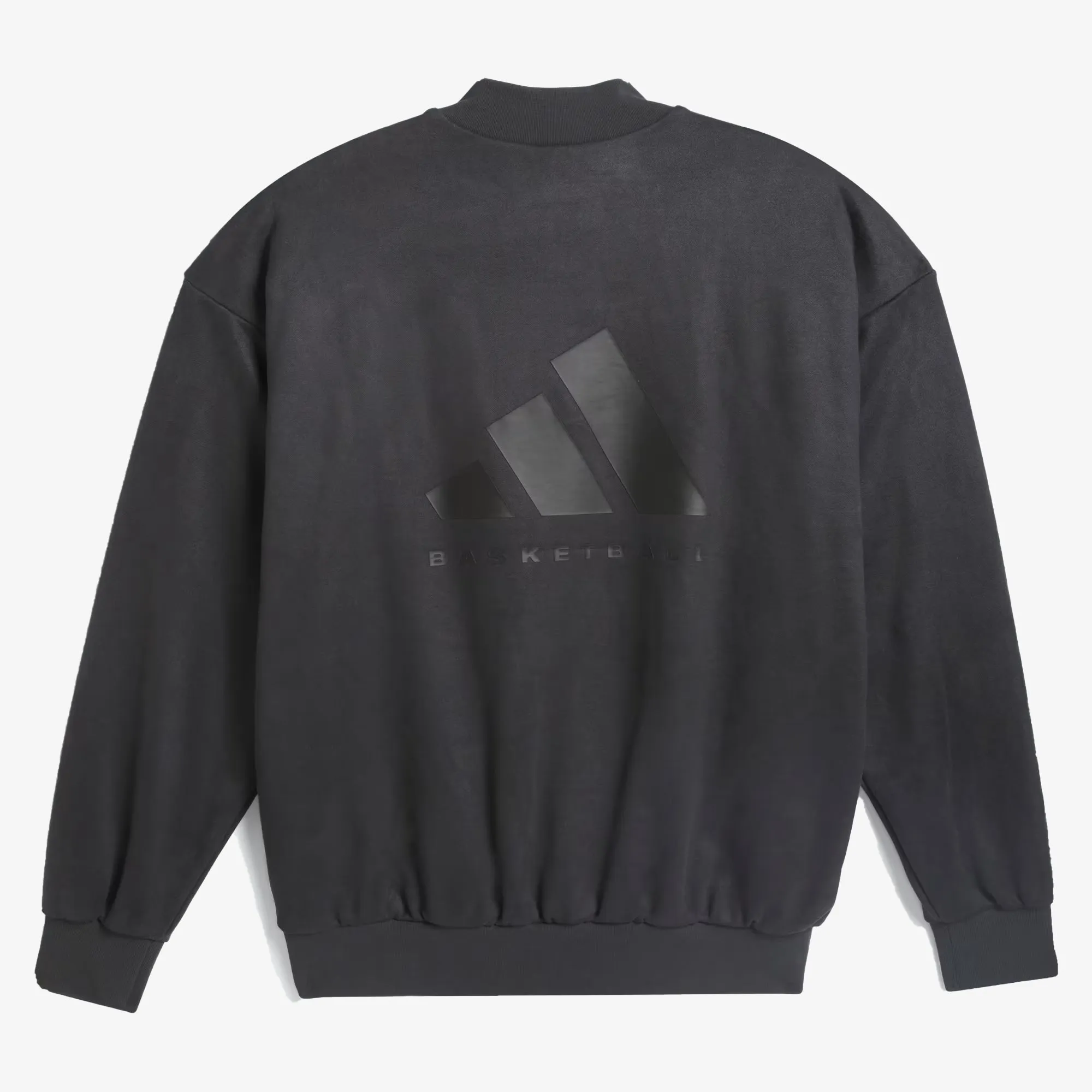 Sueded Crew Neck Basketball Sweatshirt in Carbon