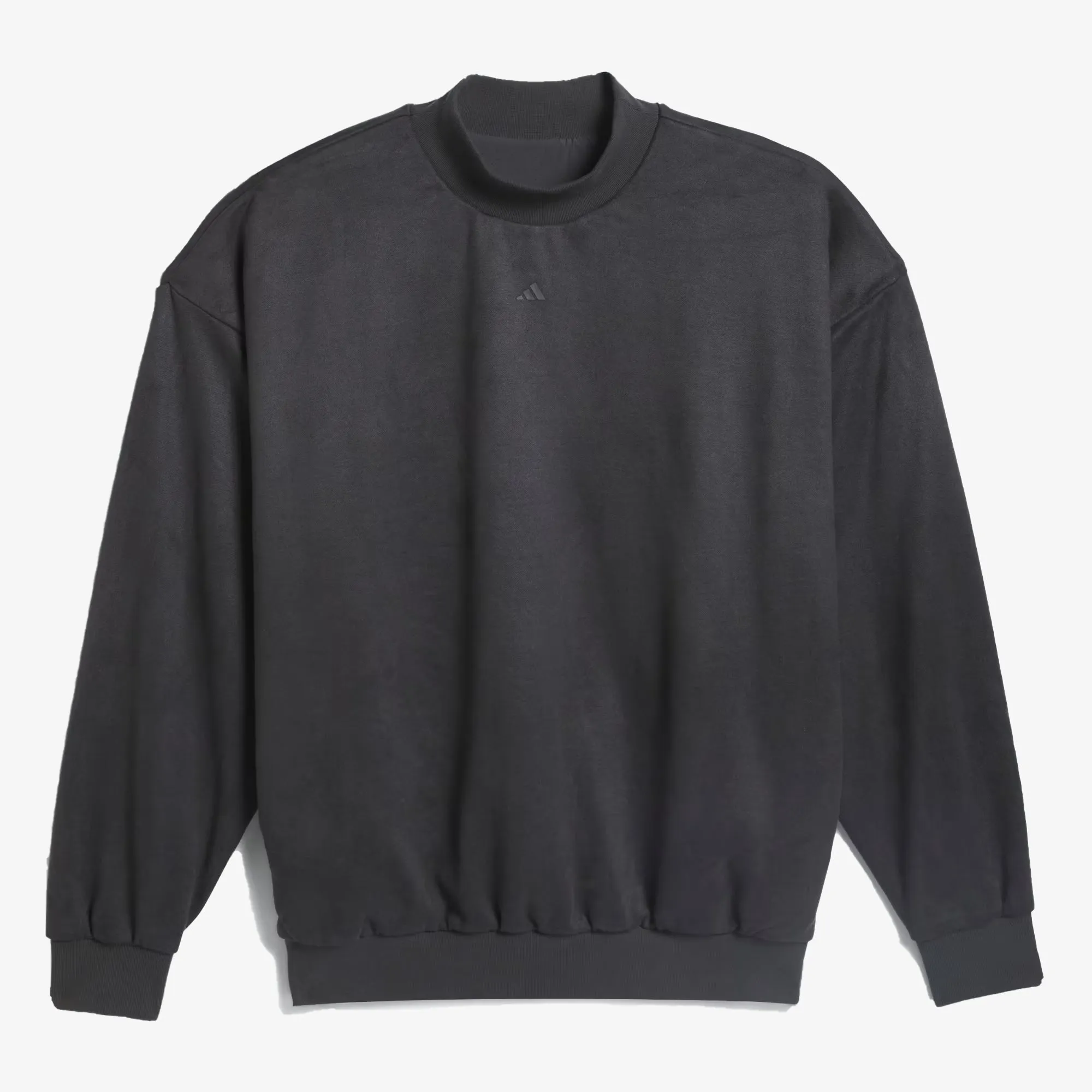 Sueded Crew Neck Basketball Sweatshirt in Carbon