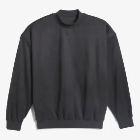 Sueded Crew Neck Basketball Sweatshirt in Carbon