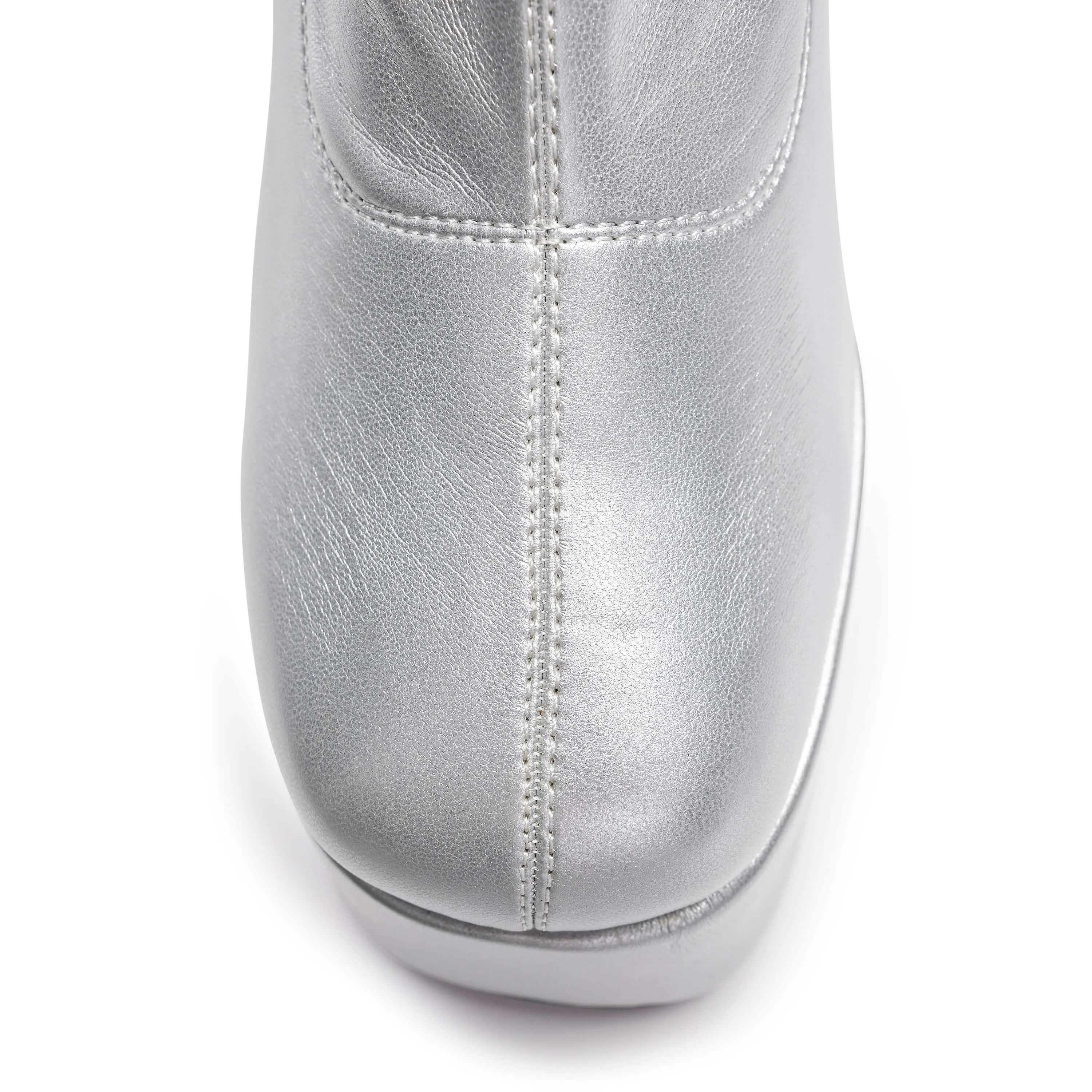 Stylish Silver Platform Heeled Mens Boots by Delano