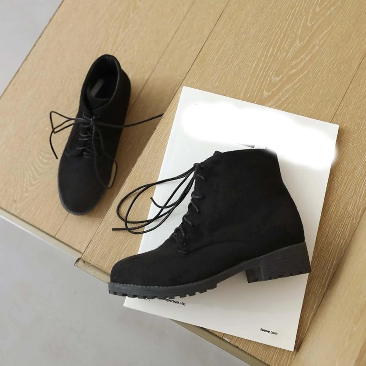Fall Boots Women Ankle Comfortable Booties for Women Lace Up Ankle Boots Mens Casual Boot Casual Round Head Slip on Pointed Toe Leather Casual