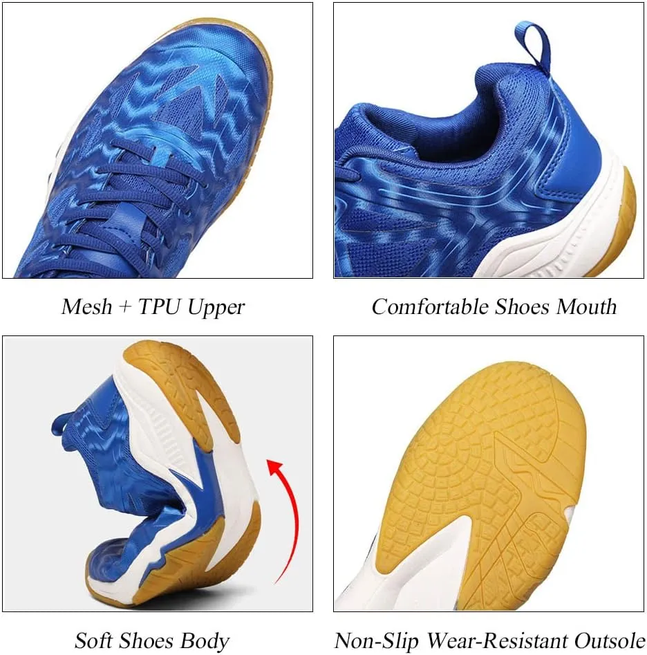 GEXECEUSS Men's Comfortable Badminton Shoes for Sport: Womens Breathable Tennis Shoes for Training - Adults Pickleball Sneakers