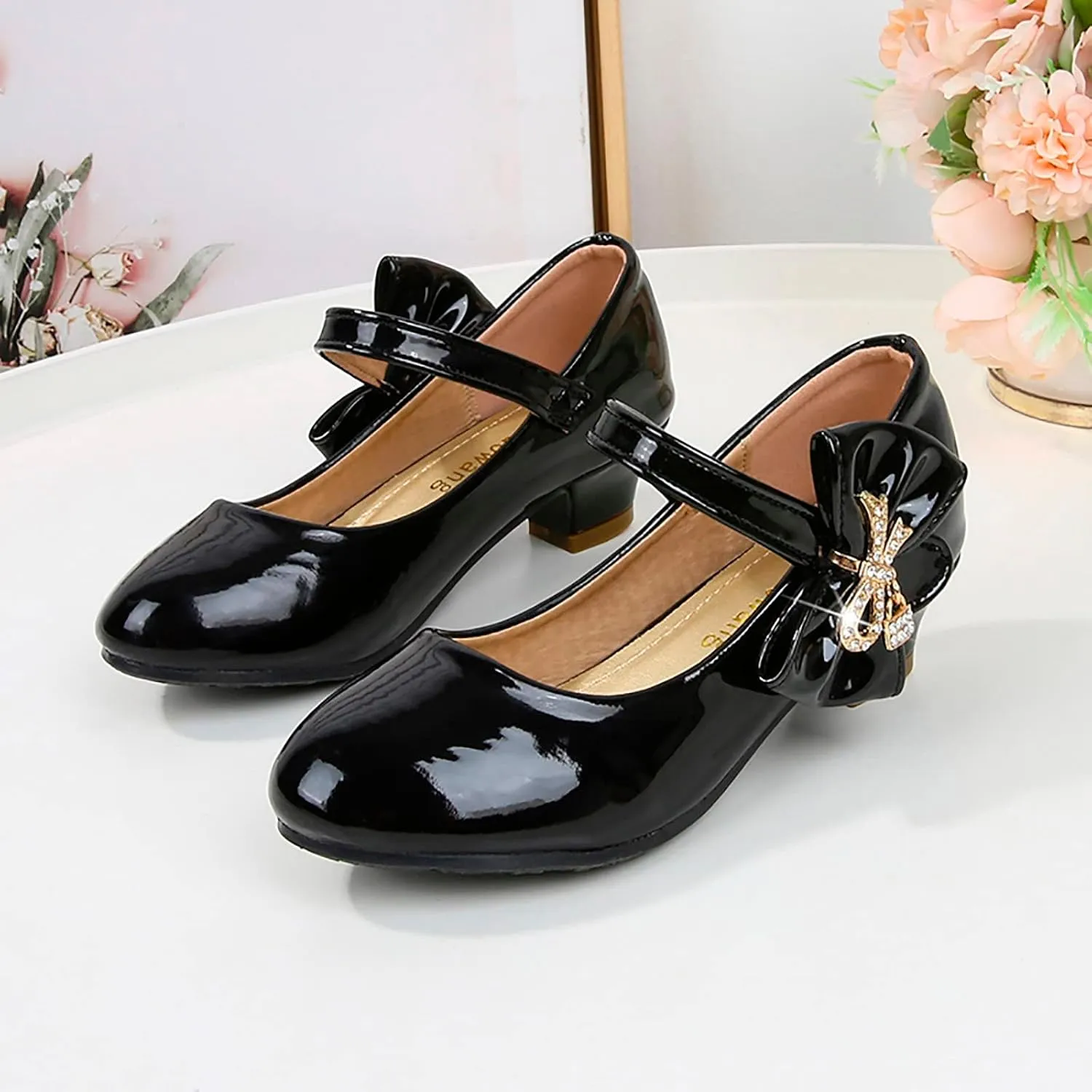Girls High Heeled Shoes Children Leather Shoes Primary School Mary Jane Dress Shoes Sandals for Girls