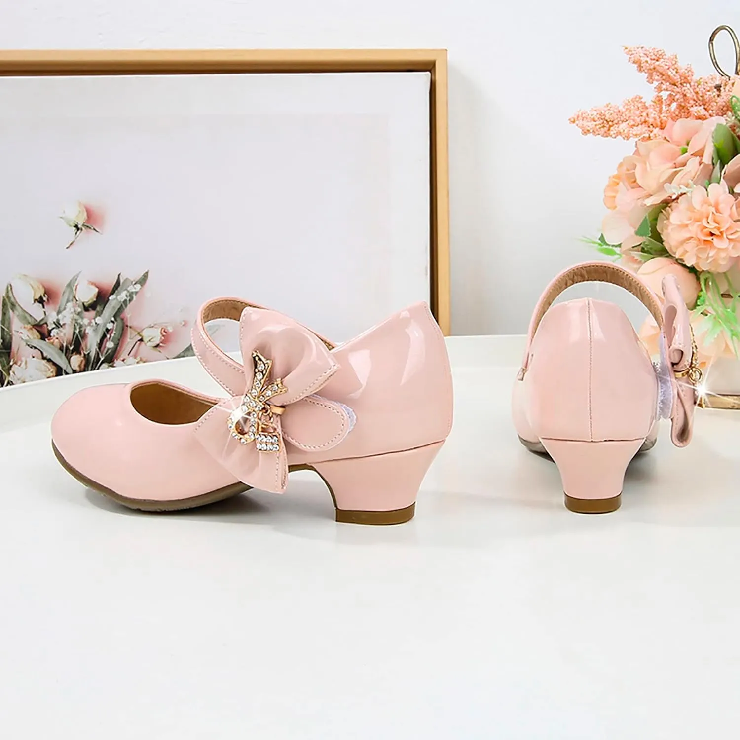 Girls High Heeled Shoes Children Leather Shoes Primary School Mary Jane Dress Shoes Sandals for Girls