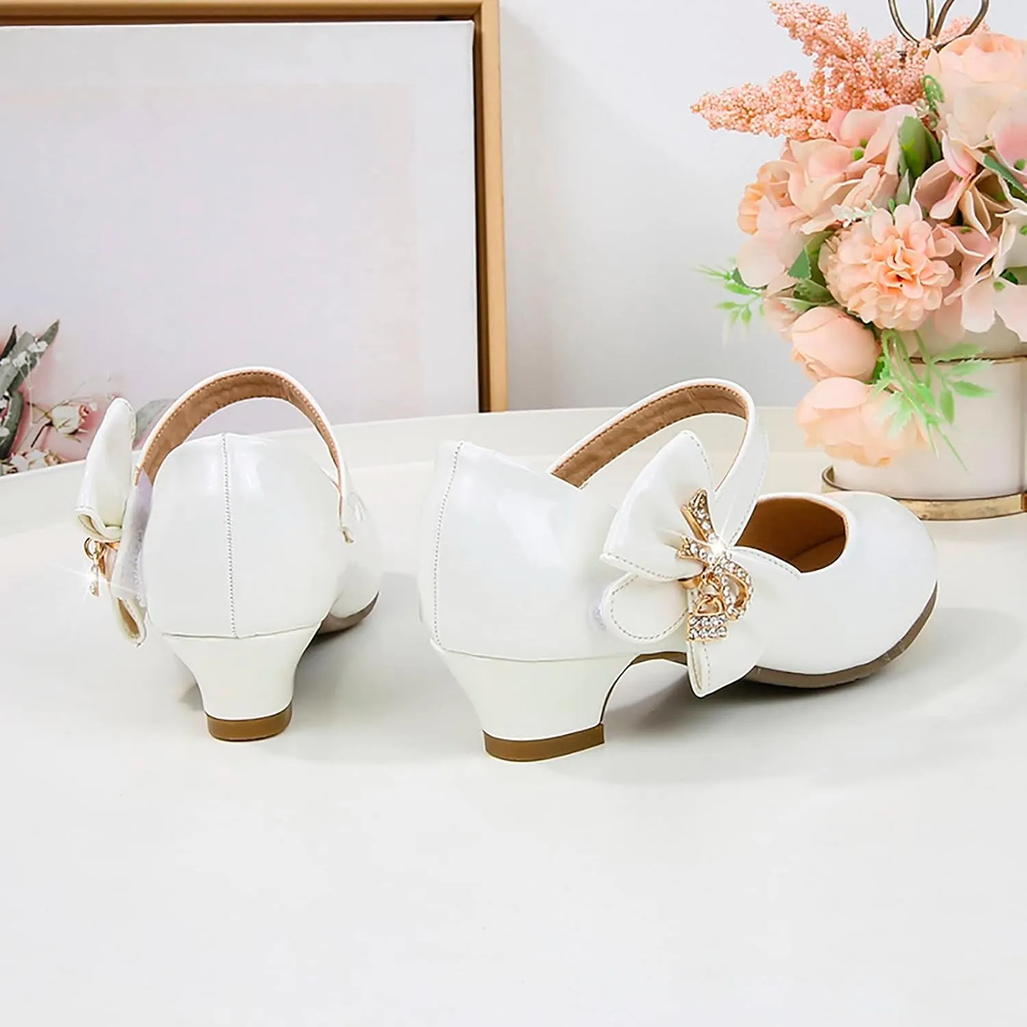 Girls High Heeled Shoes Children Leather Shoes Primary School Mary Jane Dress Shoes Sandals for Girls