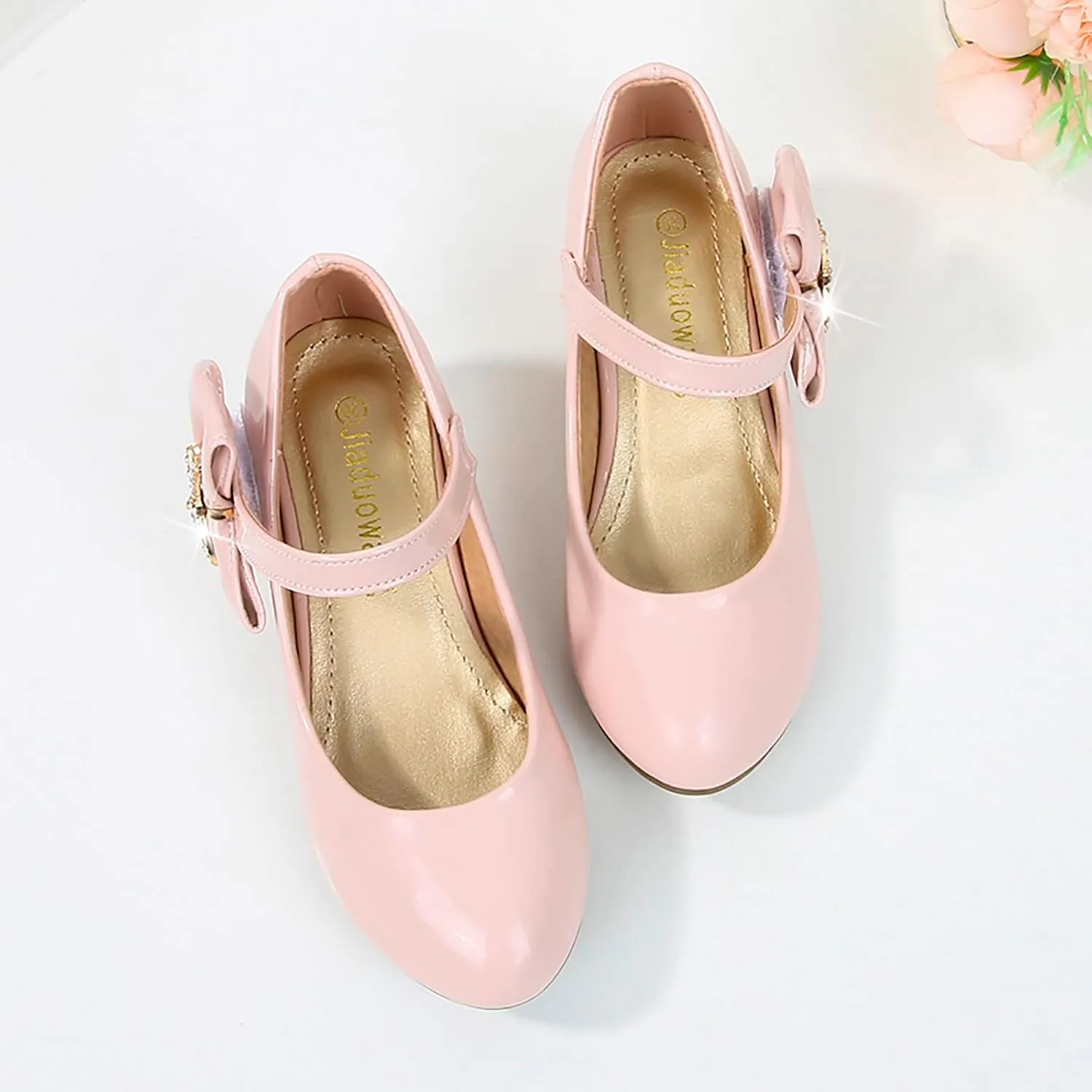 Girls High Heeled Shoes Children Leather Shoes Primary School Mary Jane Dress Shoes Sandals for Girls