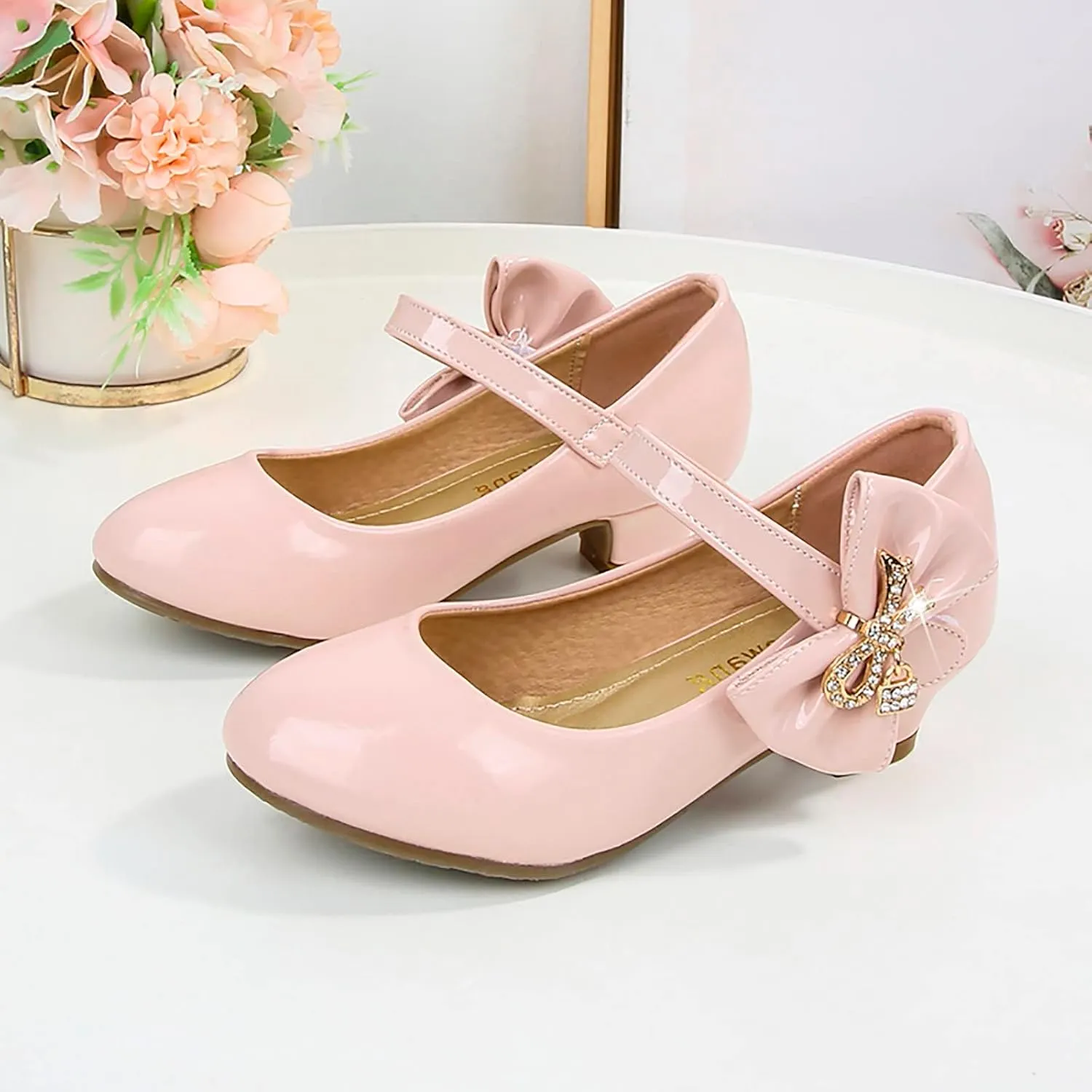 Girls High Heeled Shoes Children Leather Shoes Primary School Mary Jane Dress Shoes Sandals for Girls