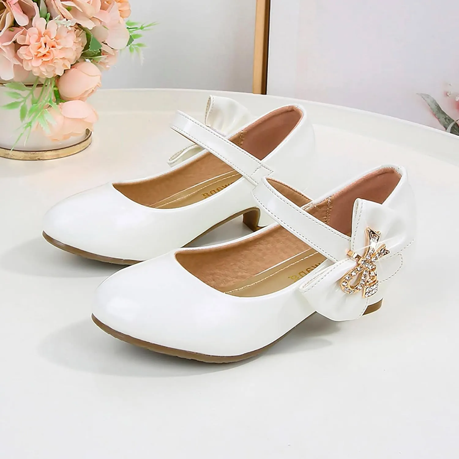 Girls High Heeled Shoes Children Leather Shoes Primary School Mary Jane Dress Shoes Sandals for Girls