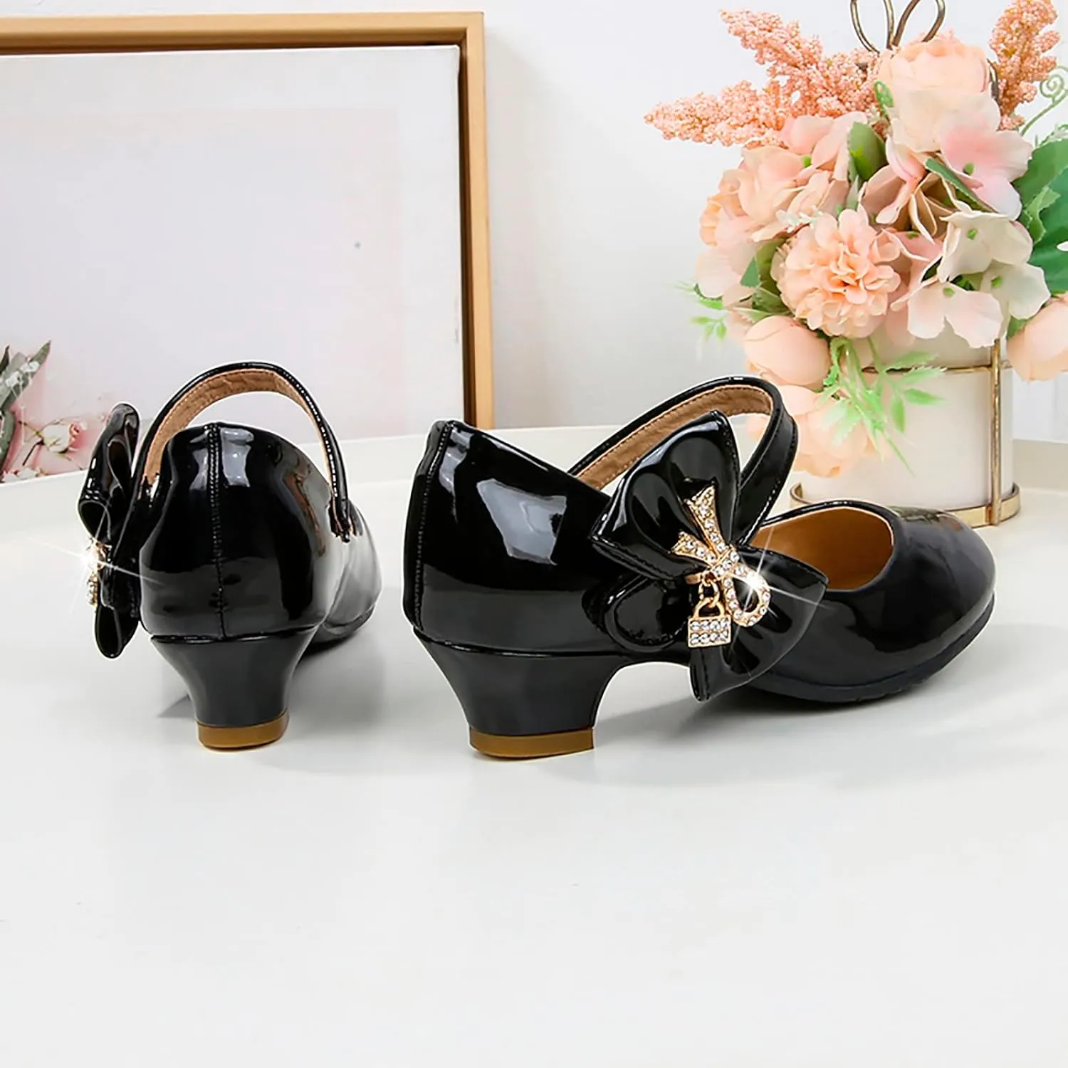 Girls High Heeled Shoes Children Leather Shoes Primary School Mary Jane Dress Shoes Sandals for Girls