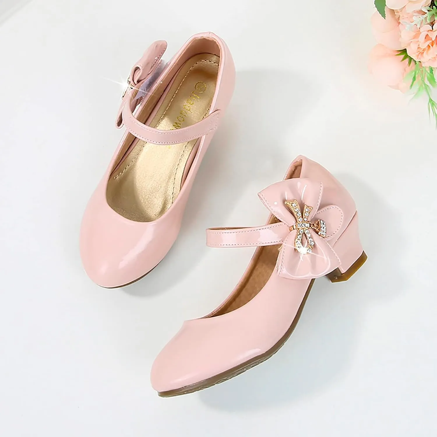 Girls High Heeled Shoes Children Leather Shoes Primary School Mary Jane Dress Shoes Sandals for Girls