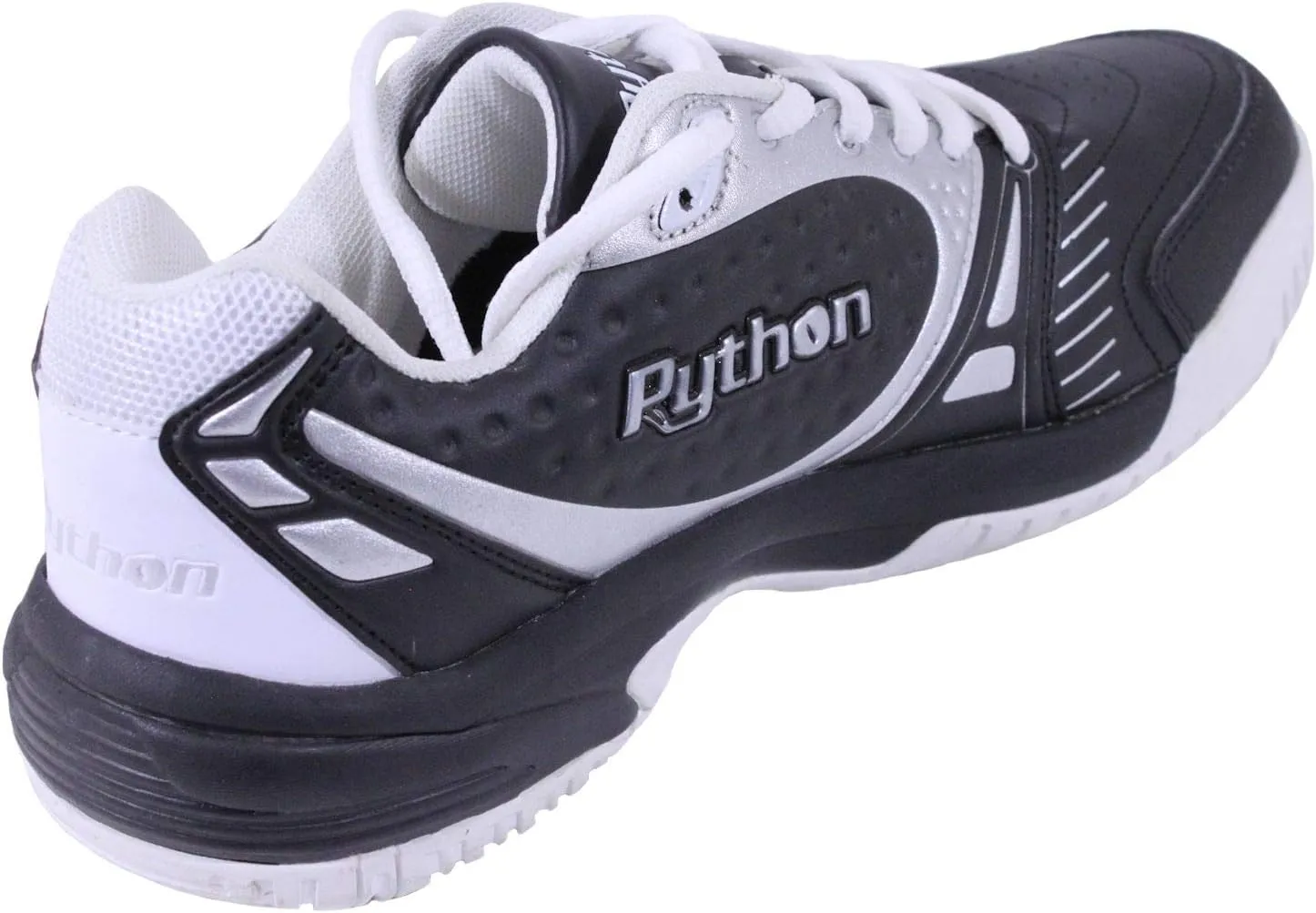 Python Deluxe Indoor Court Shoes (Racquetball, Squash, Badminton, Indoor Pickleball, Volleyball) (Low & Mid) (Black & White Colors) (Non-Slip) (Non-Marking)