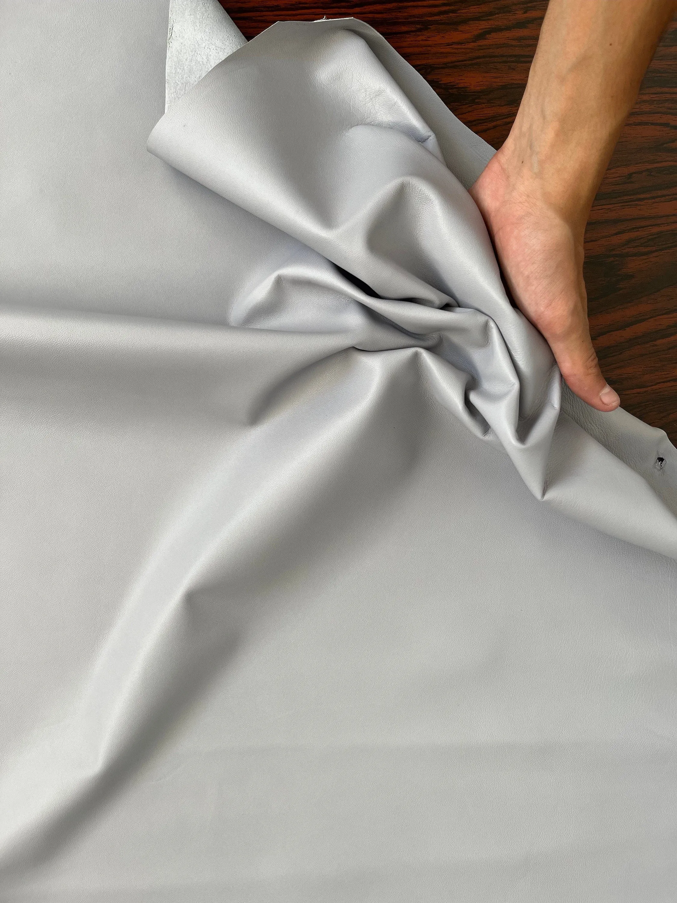 Sheep leather color light grey, nappa lambskin genuine leather for crafts, thick. 1,0mm (2 1/2oz)