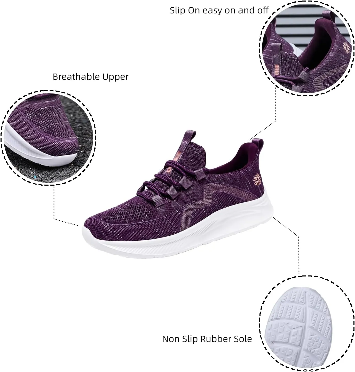 Walking Shoes Women Slip On Soft Bottom Breathable Athletic Shoes Casual Comfort Athletic Tennis Casual Sneakers