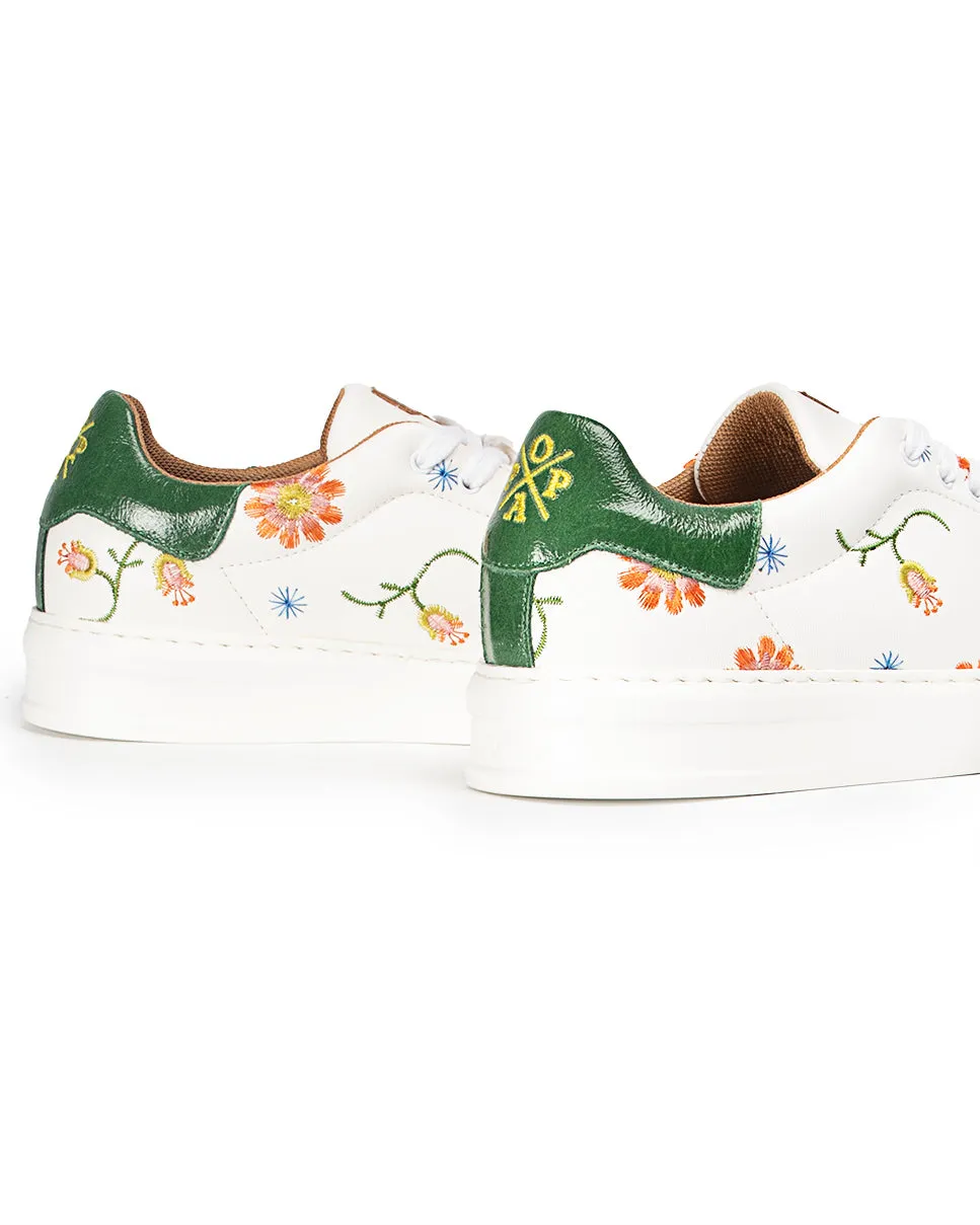 Zapatilla Vicort Flores Blanco